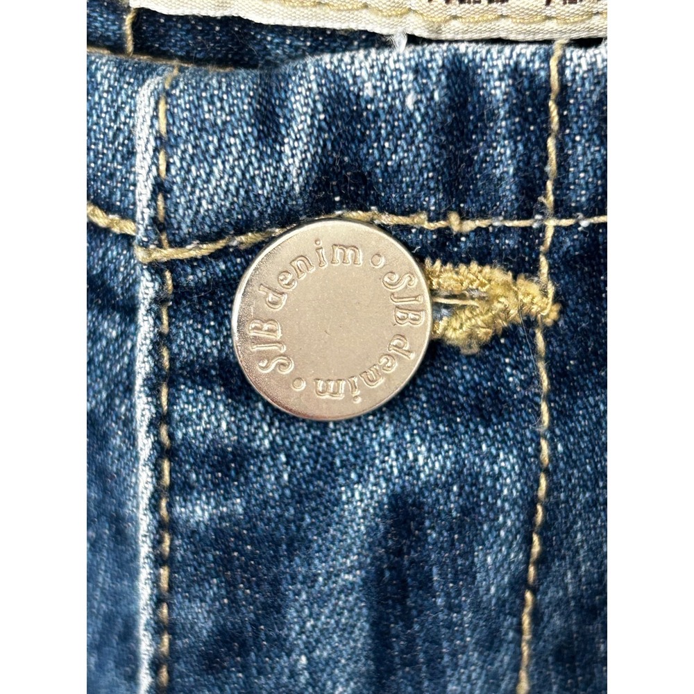 St. John's Bay Mom Jeans Blue Denim Slant Pockets Unique Waist Women's Size 12P - Picture 3 of 7